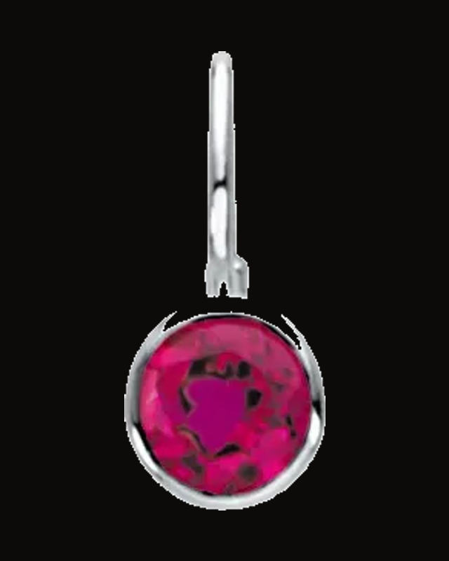 Birthstone Hook Charm/Pendant — Sterling Silver