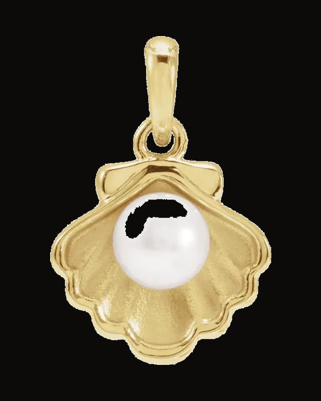 Pearl Shell Necklace or Charm/Pendant — 14K Yellow Gold