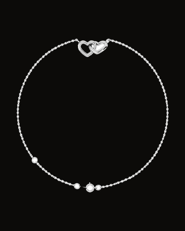 Interlocking Hearts Link Bracelet