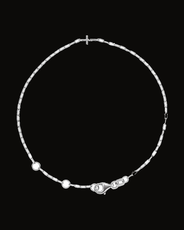 Sideways Cross Paperclip-Style Chain Bracelet