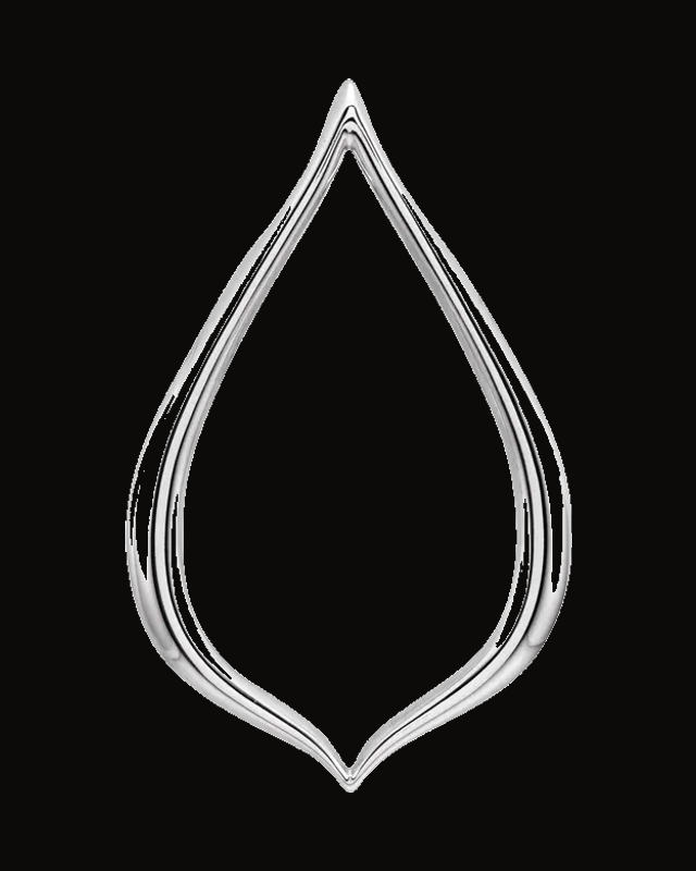 Freeform Pendant — Rhodium-Plated on 14K White Gold