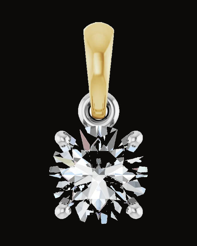 Accented Necklace or Pendant — Rhodium-Plated on 14K White & Yellow Gold