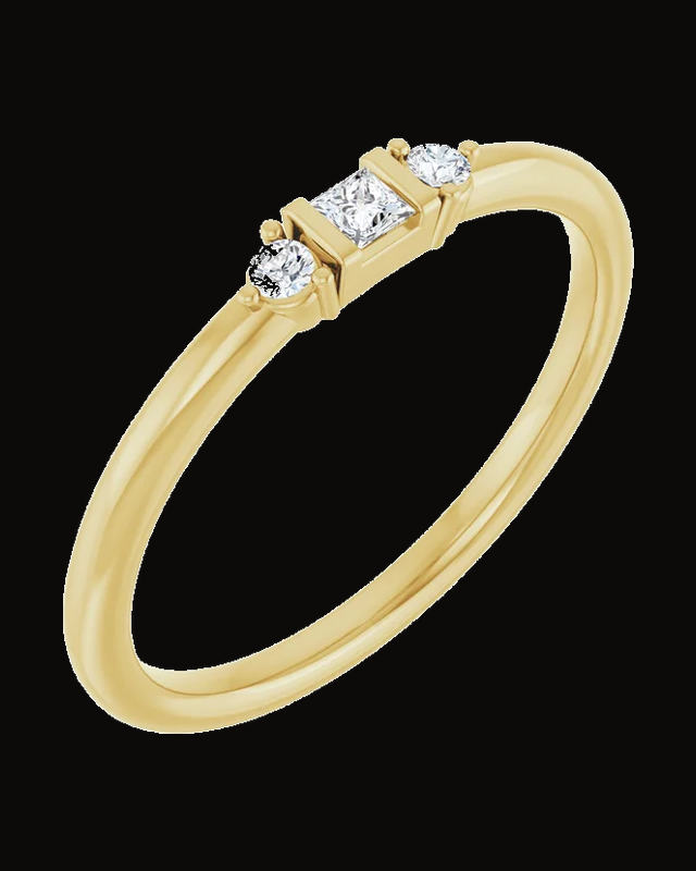 0.08 CTW Natural Diamond Stackable Ring — 14K Yellow Gold · 3.4 x 2.7 mm