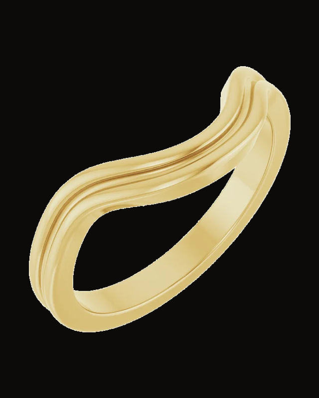 Grooved Contour Band — 14K Yellow Gold · 6.8 x 1.5 mm