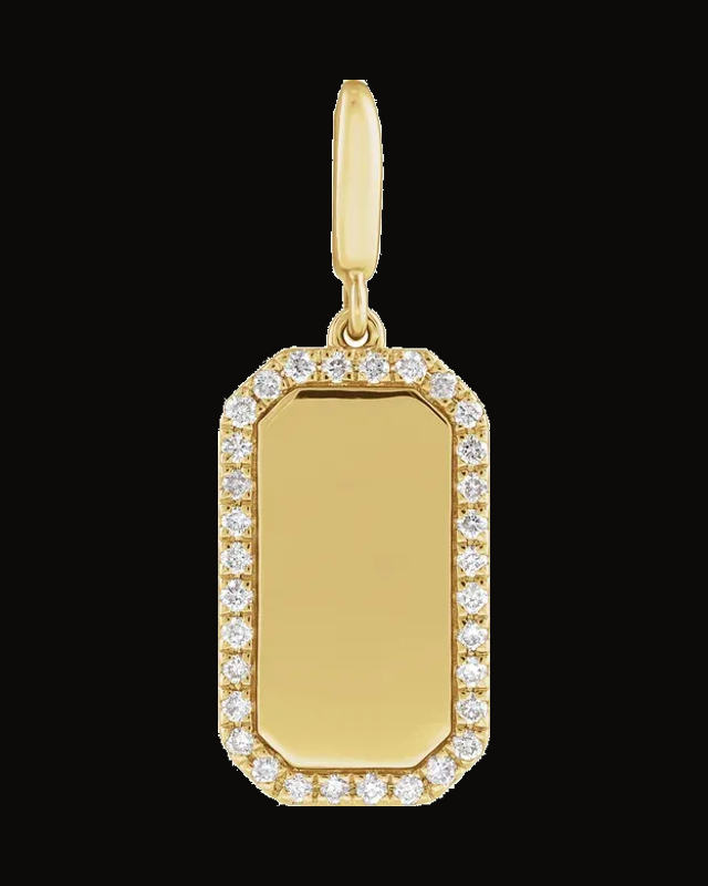 Engravable Accented Dog Tag Charm/Pendant