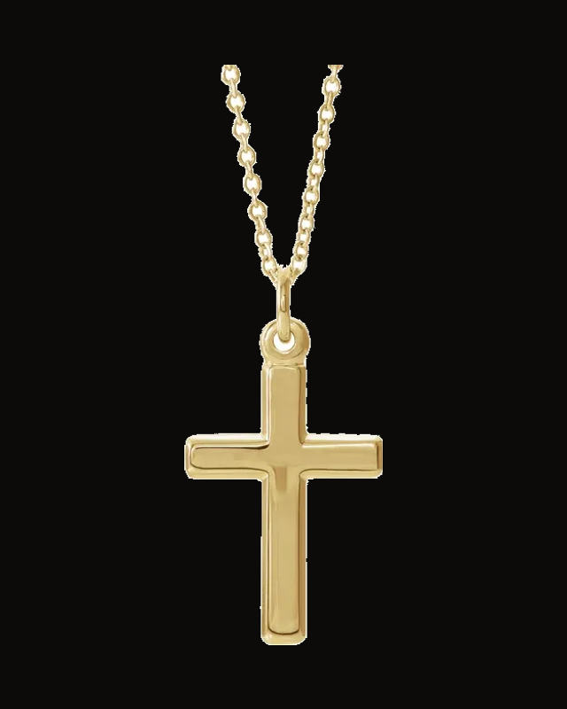 Cross Necklace or Pendant — 14K Yellow Gold / Platinum