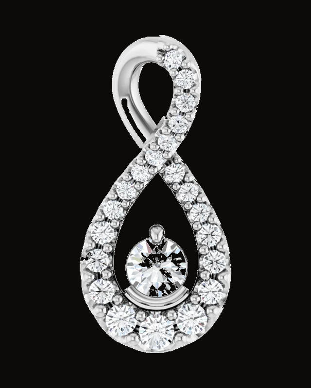 Accented Necklace or Pendant — Rhodium-Plated on 14K White Gold · Lab-Grown Diamond