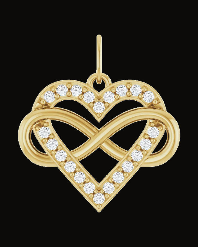 1/6 CTW Lab-Grown Diamond Infinity-Inspired Heart Pendant — 14K Yellow Gold
