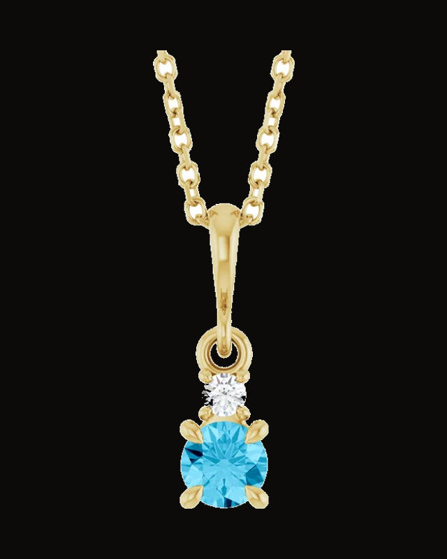 Accented Necklace or Pendant — 14K Yellow Gold