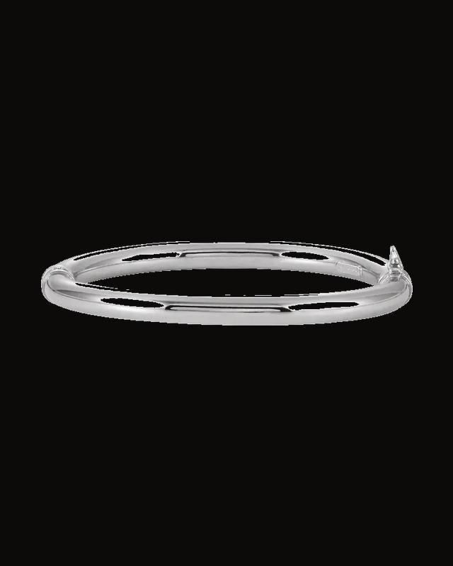 Hinged Bangle Bracelet — Sterling Silver — Hollow