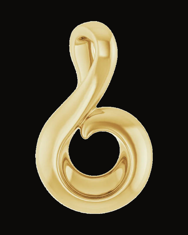 Freeform Slide Pendant — 14K Yellow Gold