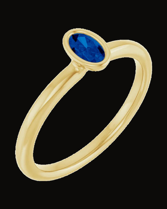 Family Stackable Bezel-Set Ring