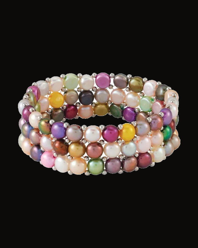 Cultured Freshwater Pearl Strand Bracelet — Sterling Silver