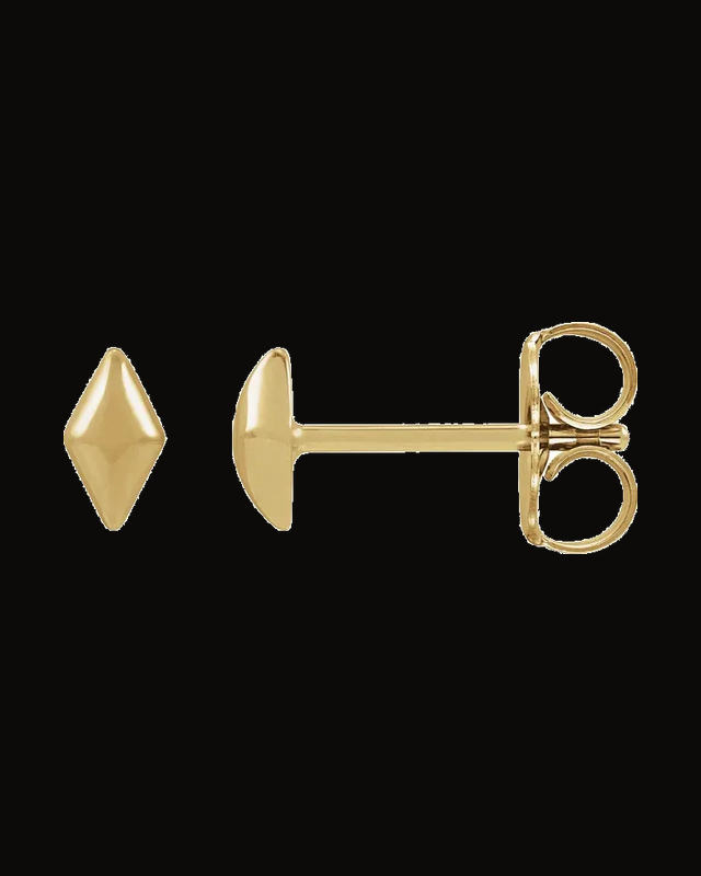 Geometric Stud Earrings — 14K Yellow Gold