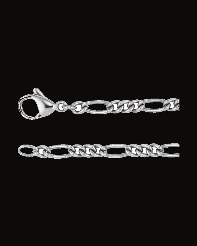 3.6 mm Curbed Figaro Chain — Titanium