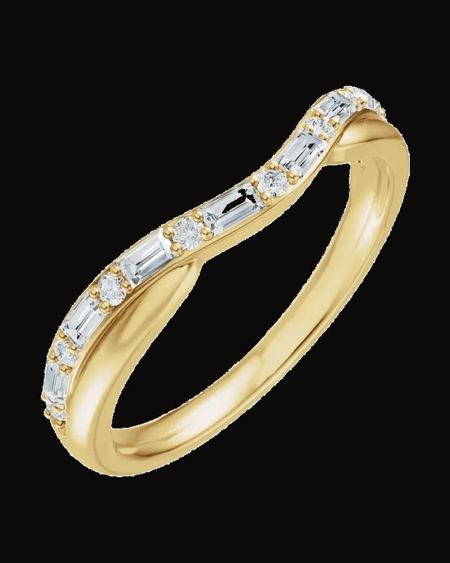 1/2 CTW Lab Grown Diamond Contour Band — 14K Yellow Gold · 2.1 mm