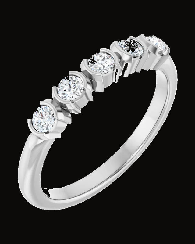 1/3 CTW Lab-Grown Diamond Anniversary Band — Rhodium-Plated on 14K White Gold · 2.15 mm