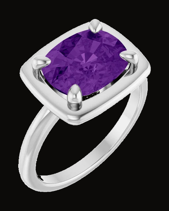 Claw-Prong Bezel-Style Solitaire Ring — Sterling Silver · 2 mm