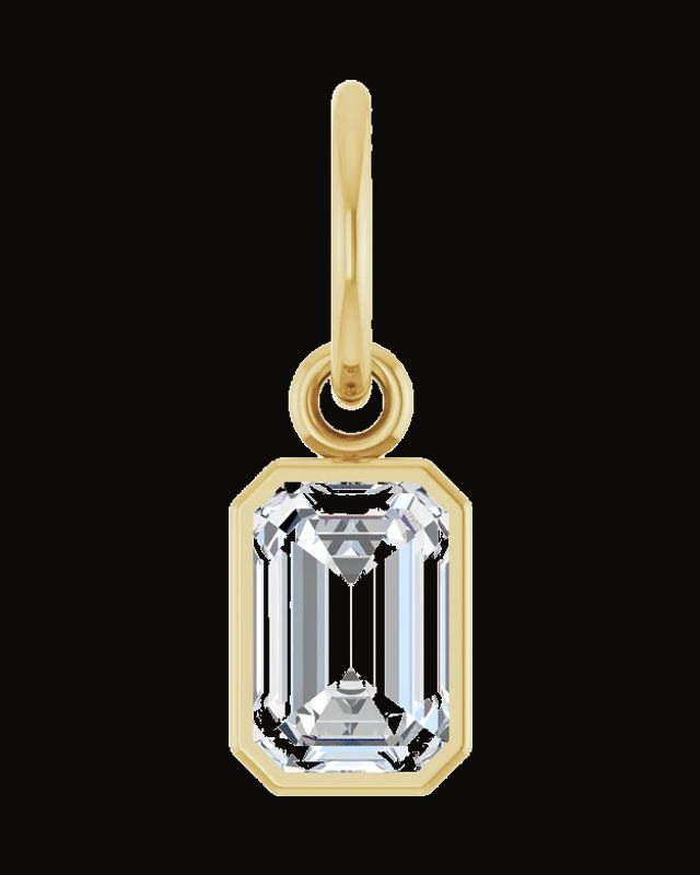 Bezel-Set Solitaire Charm/Pendant — 14K Yellow Gold