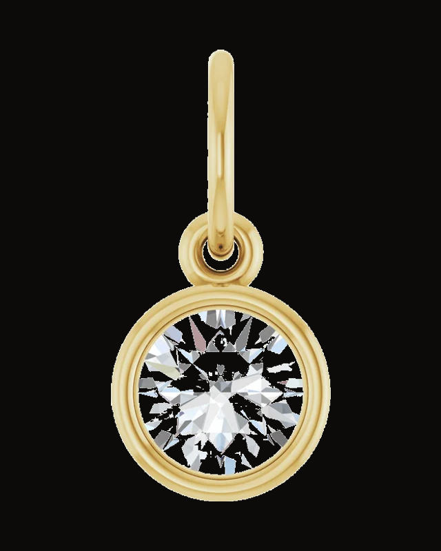 1/2 Ct Round Lab-Grown Diamond Charm/Pendant — 14K Yellow Gold