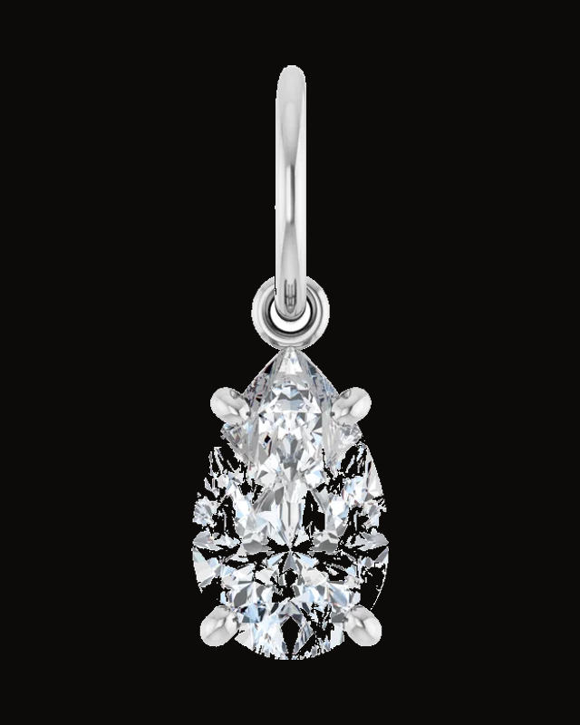 Solitaire Charm/Pendant — 14K Yellow / White Gold