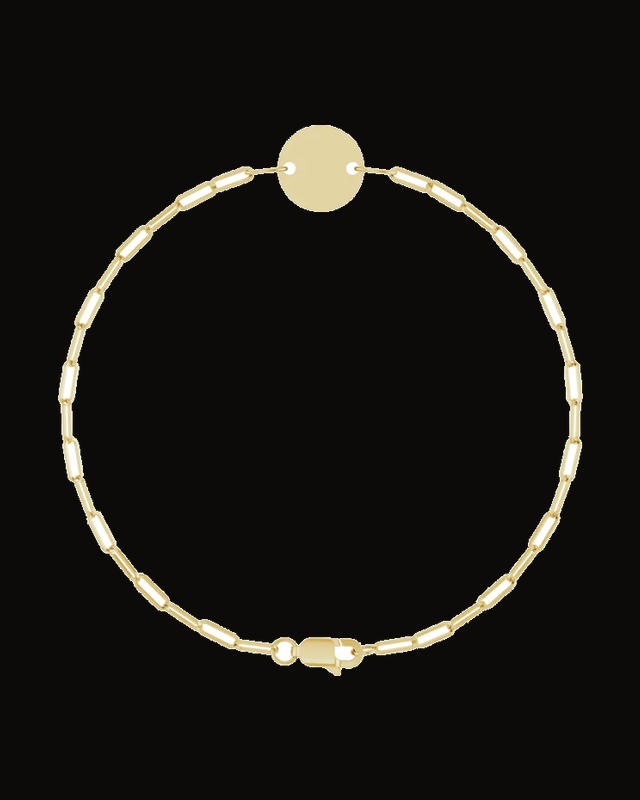 Engravable Disc Bracelet — 10K Yellow Gold