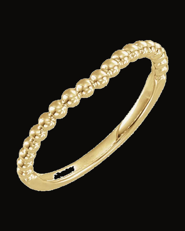 Beaded Contour Band — 14K Yellow Gold · 1.6 mm