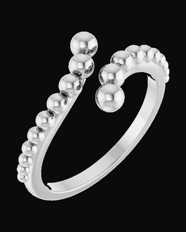 Open Beaded Bypass Ring — 1.8 mm · Size 7