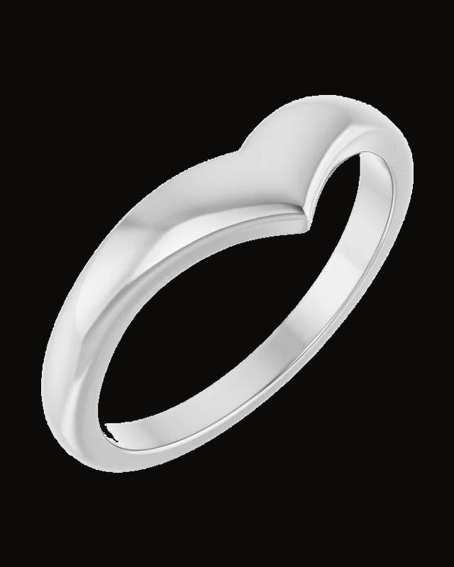 Domed V Ring — Sterling Silver · 2 mm