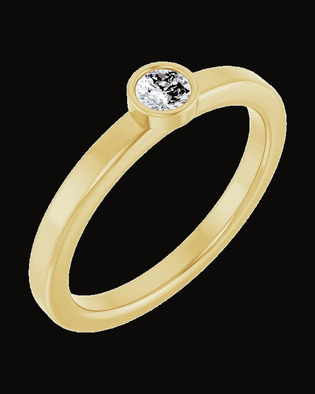 Youth Bezel-Set Birthstone Ring — 14K Yellow Gold · 2 mm