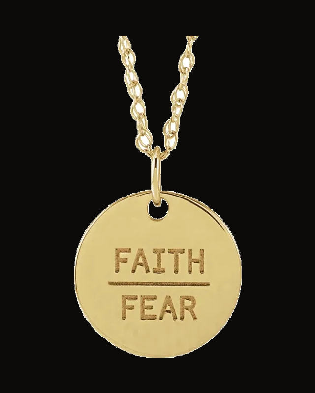 Faith Over Fear Disc Necklace or Pendant