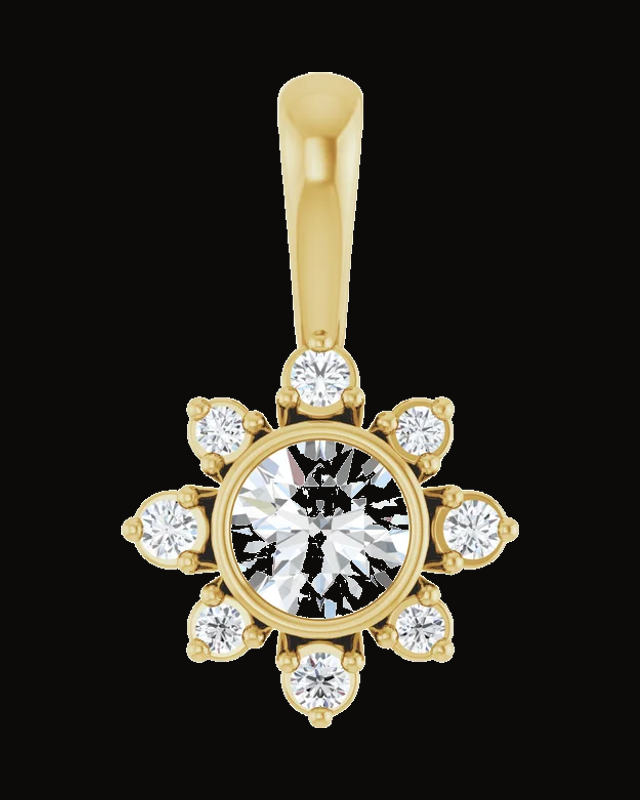 1/5 CTW Lab-Grown Diamond Pendant — 14K Yellow Gold