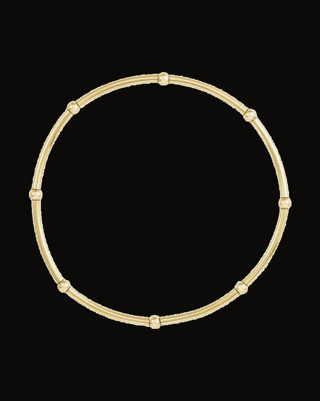 Elastic Tube Beaded Bracelet — 14K Yellow Gold-Filled