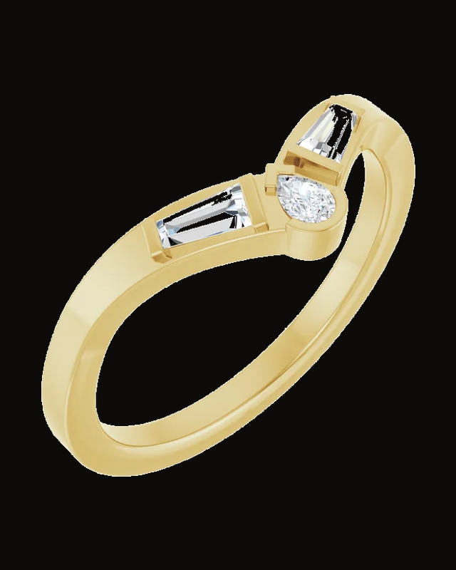 1/6 CTW Lab-Grown Diamond Contour Band — 14K Yellow / White Gold · 1.8 mm