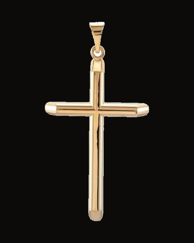 Unadorned Cross Pendant — 14K Yellow Gold