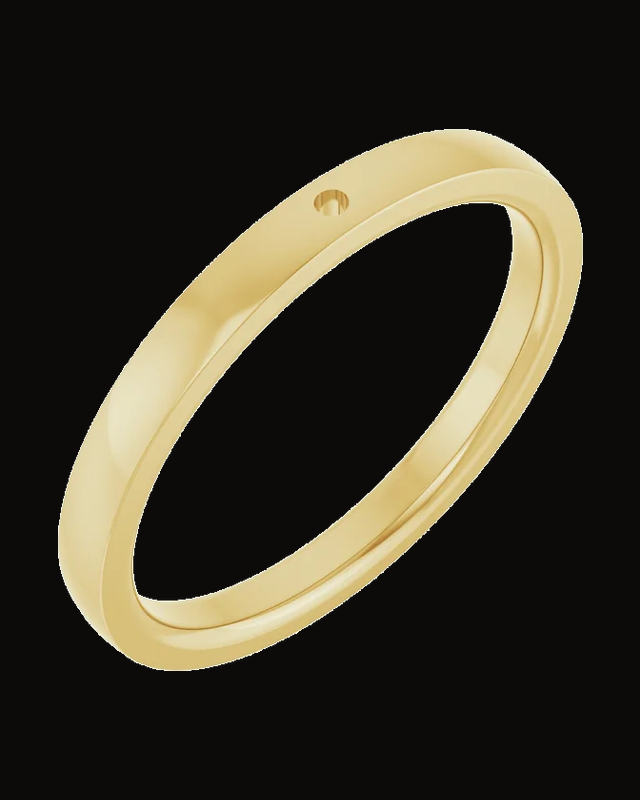 Comfort-Fit Peg Shank or Band — 14K Yellow Gold · 2 mm