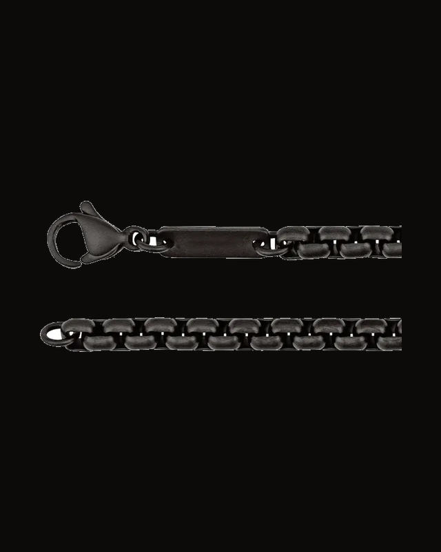 Rounded Box Chain With Lobster Clasp — Black PVD Titanium