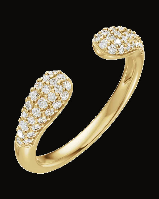 1/3 CTW Lab-Grown Diamond Open Band — 14K Yellow / White Gold · 2.05 mm · Size 7