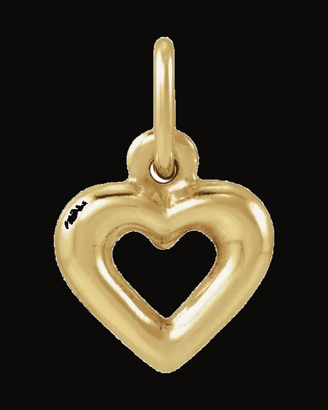 Hollow Heart Charm/Pendant — 14K Yellow Gold-Filled