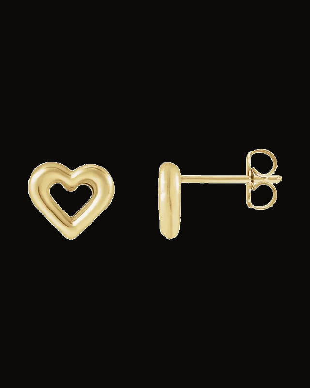 Heart Earrings — 14K Yellow Gold-Plated