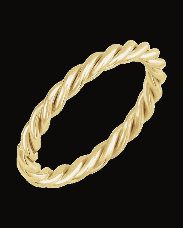 Twisted Wire Ring — 14K Yellow Gold-Filled · 2.5 mm · Size 7