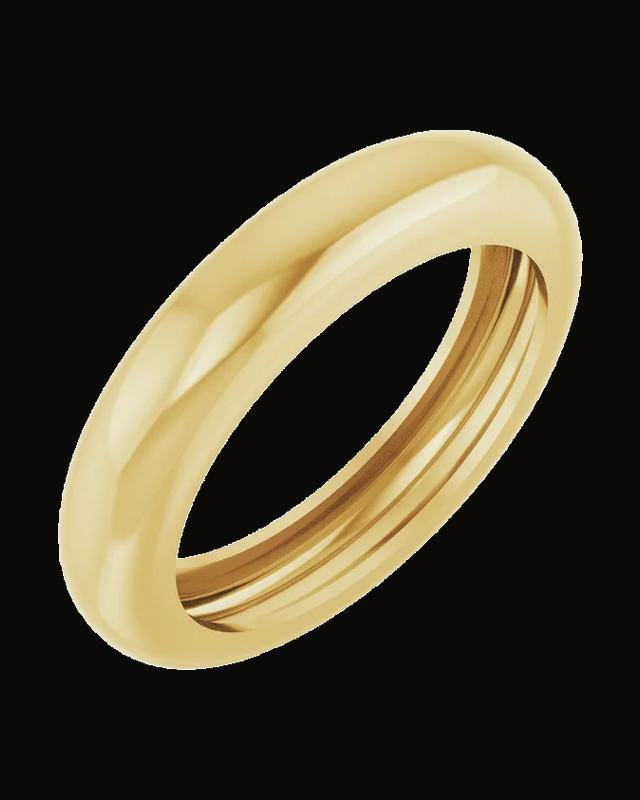 Lightweight Dome Stackable Ring — 14K Yellow Gold · 4 mm