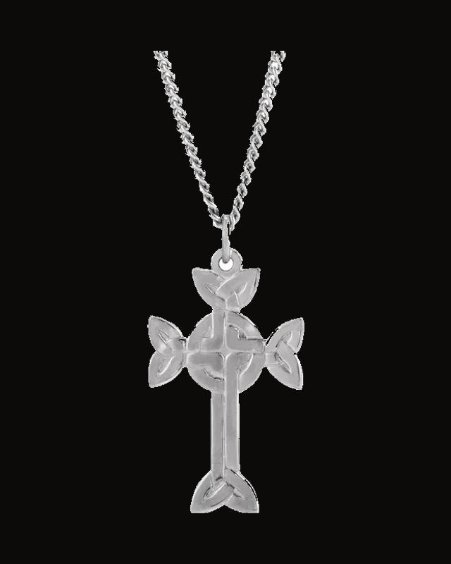 Celtic-Inspired Cross Necklace — Sterling Silver