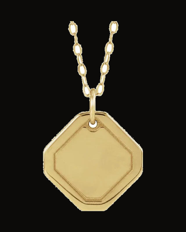 Engravable Geometric Necklace or Pendant
