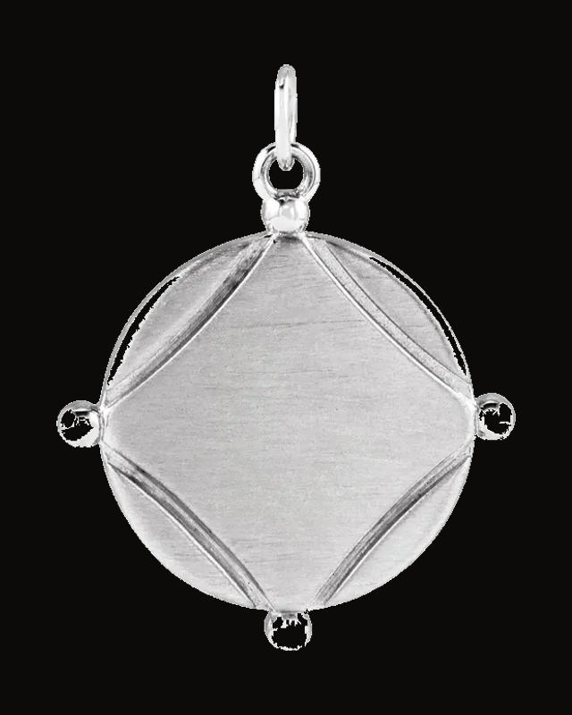 Engravable Vintage-Inspired Disc Necklace or Pendant — Sterling Silver