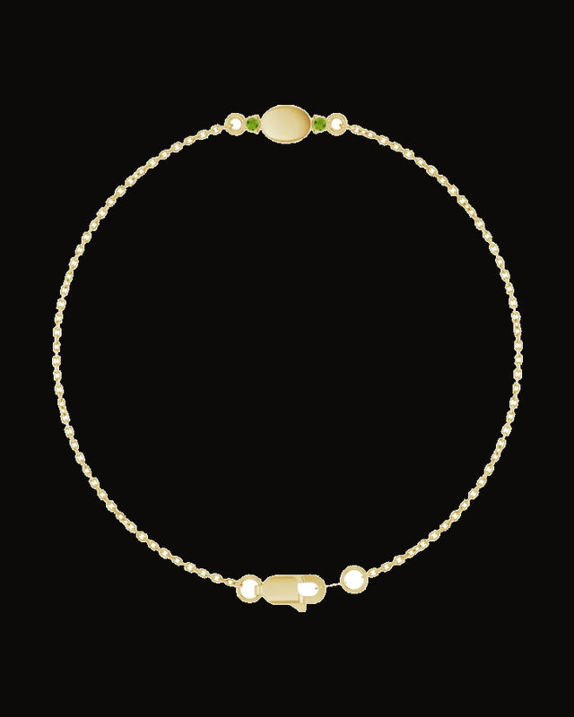 Engravable Accented Bracelet — 14K Yellow Gold · 1.5 mm