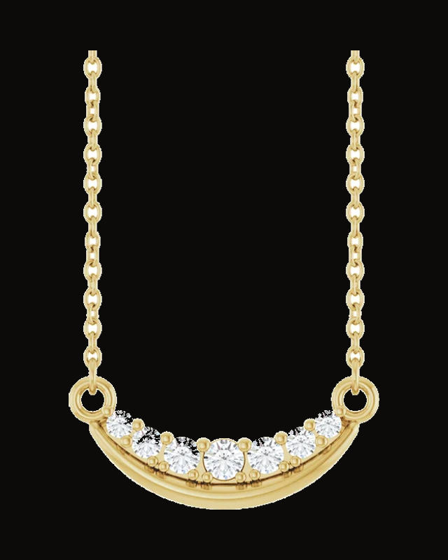 1/6 CTW Lab-Grown Diamond Curved Bar Necklace