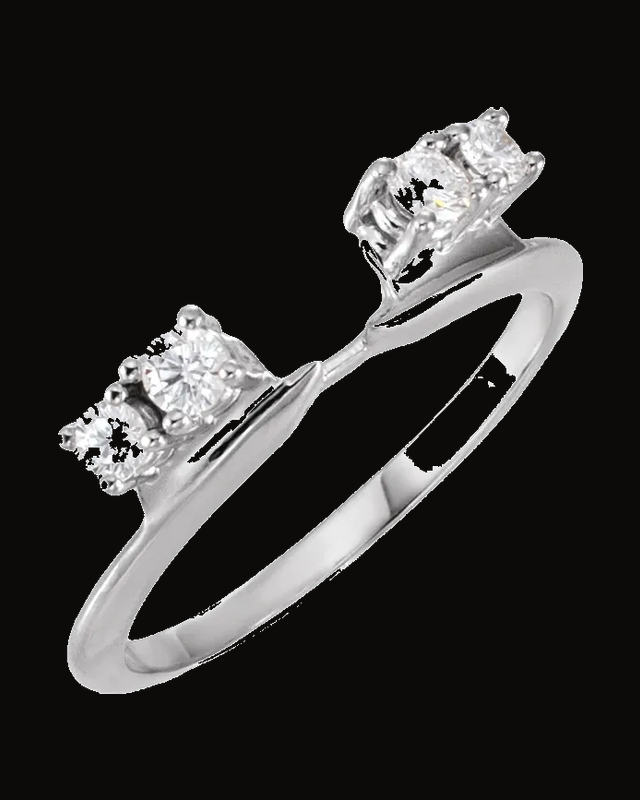 1/4 CTW Lab-Grown Diamond Wrap Style Enhancer — Rhodium-Plated on 14K White Gold