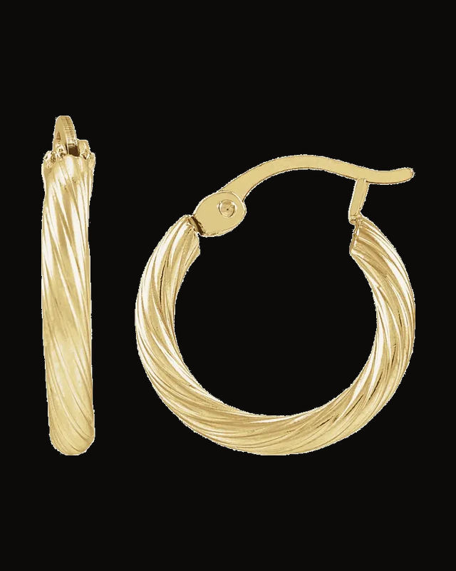 Rope Hoop Earrings — 14K Yellow Gold-Filled