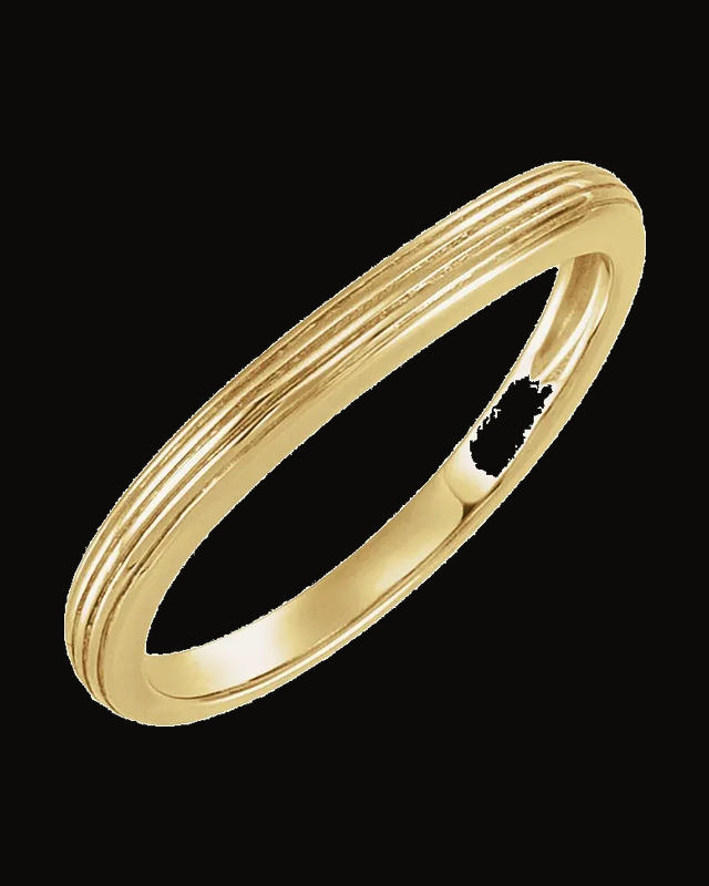 Grooved Contour Band — 14K Yellow Gold · 1.95 mm